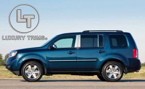 Накладки на стойки дверей стальные 6 шт. для Honda Pilot 2009-2015